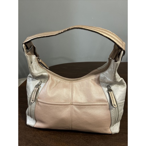 TIGNANELLO AUTH Women's Metallic Leather Tote Handbag Shoulder Bag Multi Color‎ - Picture 1 of 14